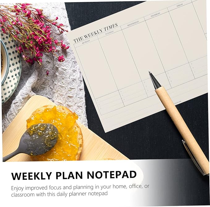 STOBOK 2pcs Tear- Notebook Daily for Monthly Memo Paper Time Planning Weekly Task Checklist Off Management Planner Noting Students Book Notepad Calendar Pad Home Schedule Agenda