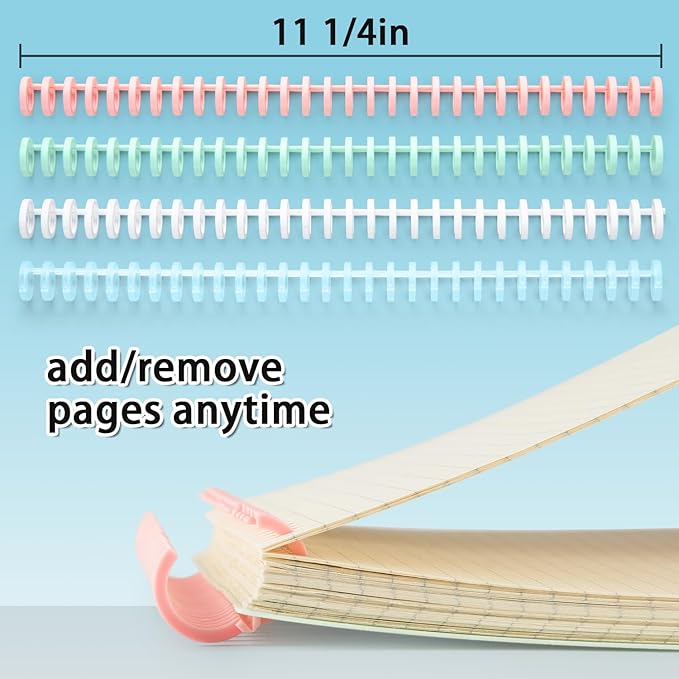 Worklion Binding Machine for Planner: Small Bookbinding Machine with Multicolor Loose Leaf Binder Rings for Making 26 Holes/B5 Paper, 30 Holes/A4, 20 Holes/A5 Book, 29 Holes/Letter Size, Blue