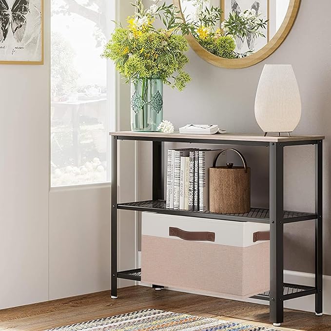 GhvyenntteS Large Fabric Storage Bins with Handles, 15x11x9.6 Inch Storage Baskets for Shelves, Foldable Closet Storage Bins for Shelves, Closet Organizers and Storage Boxes, Beige Yellow&White