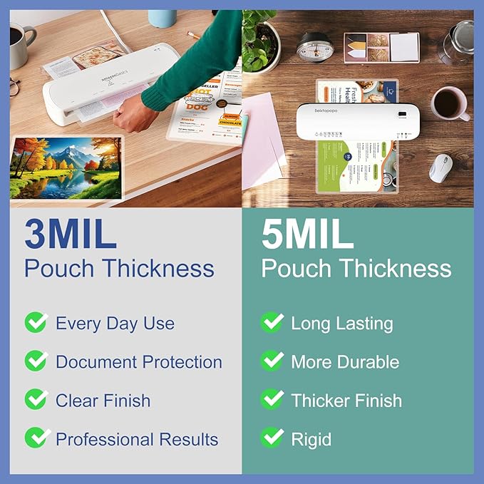 3 mil Thermal Laminating Sheets 100 Packs, 9โ x 11.5โ Clear Laminating Pouches Holds 8.5 x 11 Inch Sheet, Letter Size Lamination Paper for Laminator - Rounded Corner