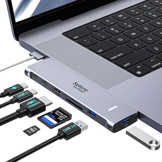 USB C Adapter HDMI Hub for MacBook Pro/Air M1 M2 M3 2024 2023 13" 15" 16",Mac USB Adapter 7-in-2, MacBook Accessories with HDMI,Thunderbolt 3, USB C and 2 A 3.0 Data Ports, SDµSD Card Reader