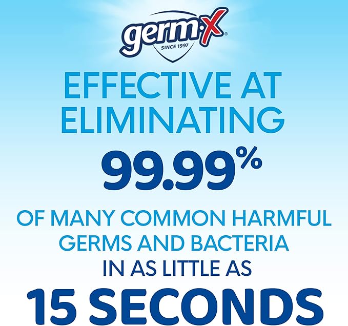 Germ-X Advanced Hand Sanitizer, Non-Drying Moisturizing Clear Gel, Instant and No Rinse Formula, Back to School Supplies College, Pump Bottle, 8 Fl Oz (Pack of 6)