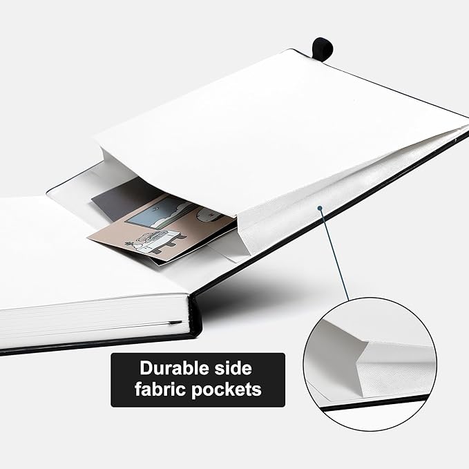 CAGIE Lined Journal Notebook, 320 Pages College Ruled Notebook, 100 Gsm Paper Thick Journal, B5 Hardcover Leather Journals for Writing Women Men, 7.6x10 In, Black