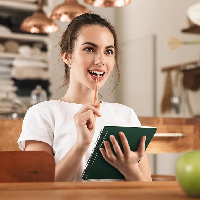 Yahenda 72 Pcs Spiral Notebook Bulk A5 Journal Lined 8.3'' x 5.5'' Writing Composition Paper Small Notepad Subject Notebook for Students Office Business Back to School Supplies (Deep Green)