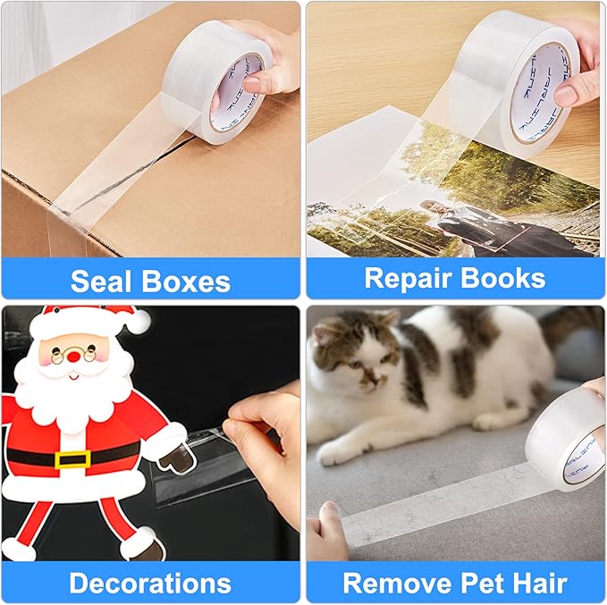 JARLINK Clear Packing Tape (18 Rolls), Heavy Duty Packaging Tape for Shipping Packaging Moving Sealing, Stronger & Thicker 2.8mil, 2 inches Wide, 60 Yards Per Roll, 1080 Total Yards
