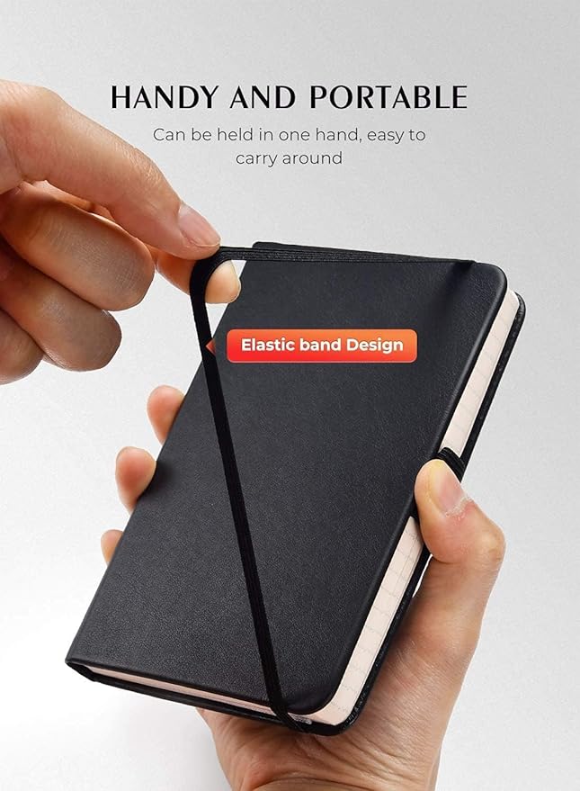 AISBUGUR Pocket Notebook, Small Notebook, 2-Pack Total 320 Pages,3.7" x 5.7" Pocket Notebook (4Pack, 4Black)