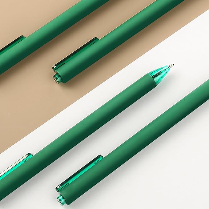 deegtran Pens Bulk, 50 Pack Smooth Green Ink Ballpoint Pen, Wholesale Retractable Pens, No Bleed Aesthetic Click Pen Medium Point, 1.0MM