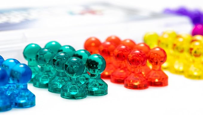 56 Colorful Magnets for Whiteboard | 7 Assorted Color Strong Push Pin Magnets | Perfect Magnetic Push Pins to use as Refrigerator Magnets, Whiteboard Magnet, Classroom Magnet