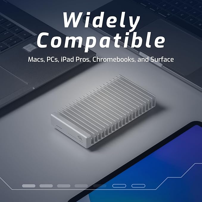 OWC Express 1M2 80Gb/s Portable NVMe SSD USB4 (Thunderbolt Compatible/USB-C) Ultra Fast External SSD Drive with Aluminum Heat Sink Enclosure (Enclosure Only)