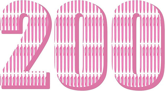 Deegtran 200 Pack No Bleed Pink Barrel Click Pens, Wholesale Retractable Ballpoint Pens, Medium Point, Smooth Ink, 1.0MM Black Ink