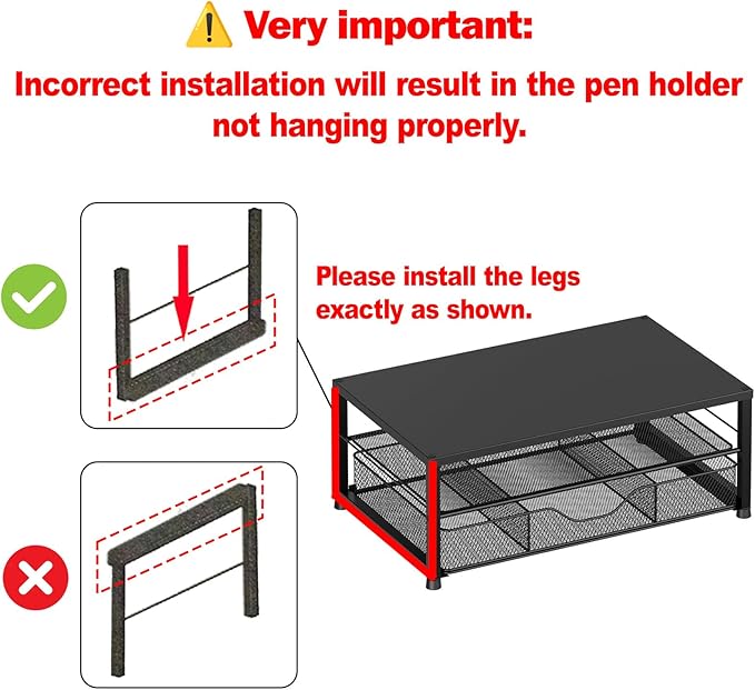 Desk Organizers and Accessories, 2-Tier Computer Monitor Stand Riser with Drawer and 2 Pen Holders, Laptop Stand, Office Desk Accessories for Office Supplies, Pink