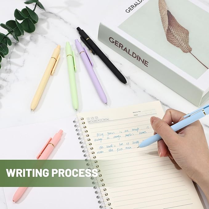 Ddaowanx Colorful Gel Pens, 0.5mm Fine Point Retractable, Cute Pens with Colored Writing and Sketching, Nursing School Essentials,School Supplies, Gifts for Nurse (24Pcs-Aesthetic Colors)