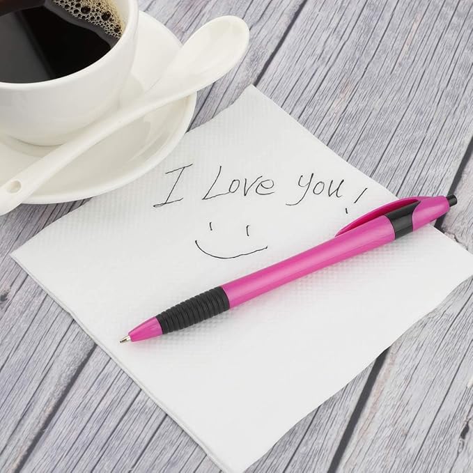 Pens Bulk Gripped Slimster Retractable Ballpoint Pen Medium Point Black ink Smooth Writing Pens for Journaling No Bleed (60Pack)