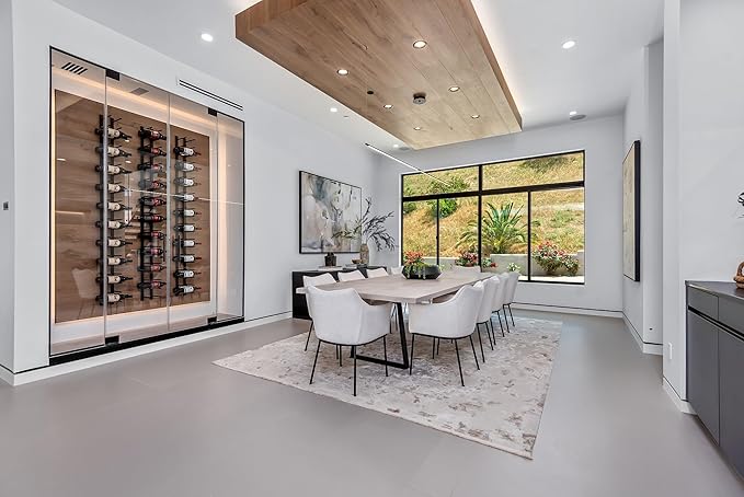 Ultra Wine Racks Wall Mounted Label-Out Wine Racks (4 Foot 1 Deep, Matte Black, 12 Wine Bottles) - Modern Metal Wine Storage, Modular Design for Home Bar, Kitchen, Dining Rooms, & Wine Cellars