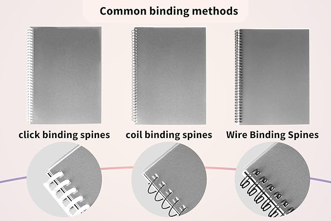 Rayson Pre-Punched PP Plastic Binding Cover, Frosted Finish, 34 Square Holes, Letter Size 8.27 × 11.75 Inches Matte Binding Cover - 50/Pack
