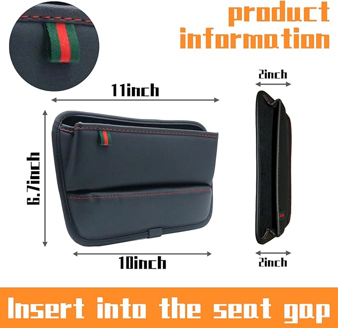Car Gap Filler Organizer, Car Organizer Gap Storage Box with Cup Holders for Drink, Car Leather Cup Holder Gap Bag Front Seat for Holding Phone, Sunglasses, Keys