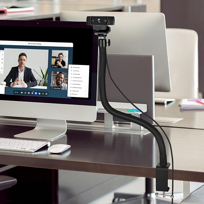 Webcam Stand for Desk,50cm Gooseneck Arm Compatible with Logitech Webcam C920 / C920S / C920x / C922 / C922x / C925e / C930 / C930e / C615 / C960 / BRIO 4K / NexiGo N60 / iPhone/Ring Light