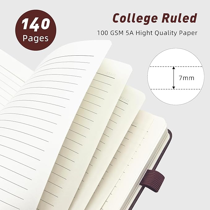 Lined Spiral Journal Notebook for Women & Men, College Ruled Hardcover Notebook for Work & Note Taking, Journals for Writing, 100 GSM, Business, School, 140 Pages, A5(5.8"x8.5") - Burgundy