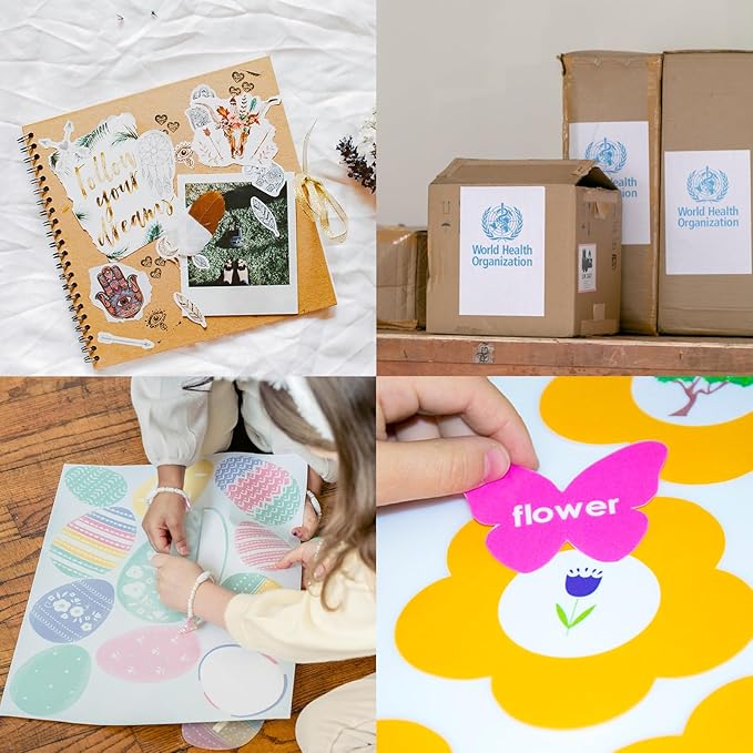 2000 Sheets Sticker Paper Matte White, 8.5" x 11" Label Paper for Laser & Inkjet Printer, Full Sheet Label for Shipping Address Mailing