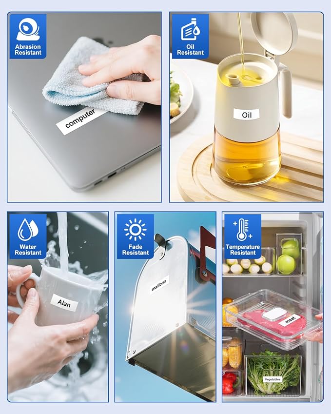 Tze241 18mm 0.7" Laminated White Tape Compatible for Brother Tze-241 Tz-241 P Touch Label Tape Tze Tz 18mm 3/4" Black on White for PTP410 PTD610BT PTD400 PTD600 PTD460BT Label Maker, 4-Pack