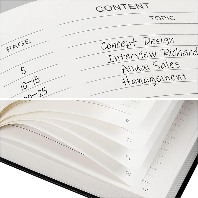 KaKaiRuiYing Lined Journal Notebook with Pen Holder, 320 Pages, 5.5'' × 8.6'' Medium Size A5-100 GSM Thick Paper, for Writing, Work, Office, Leather Hardcover