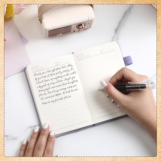 Estune Tree Small Notebooks Pen Leather Lined Pocket Subject Notebooks Hardcover Pocket Notepad Cute Ruled Leather Journals with Pen Holder for Men Women School Business, A6(Retro Color,30 Set)