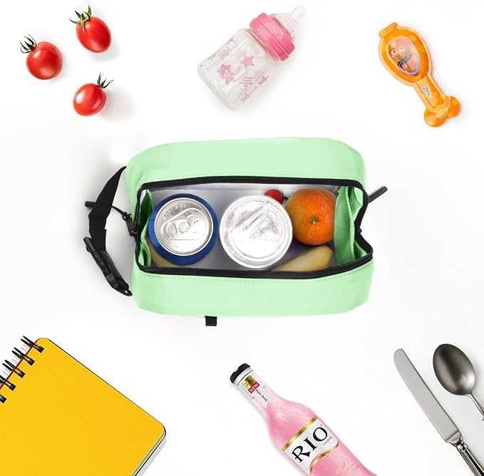 Cerbonny Small Cooler Bag Freezable Lunch Bag for Work School Travel, Leak-proof, 3.5L, Mint Green