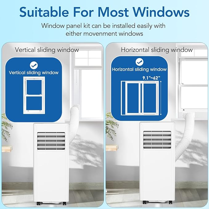 Portable Air Conditioners 10000 BTU with Remote Control, Cools Room up to 400 sq.ft, 3-IN-1 Quiet Portable Ac Unit with Dehumidifier Fan Function, Sleep Mode, 24H Timer, Portable AC Units for Rooms