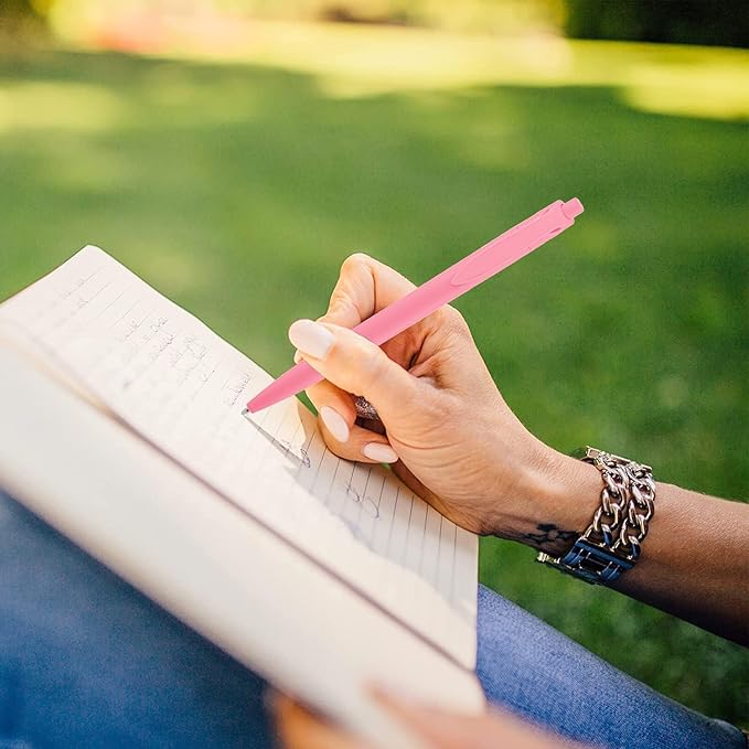 Aozora Pens Bulk 30 Pack Click Pens No Bleed Wholesale Retractable Ballpoint Pens Medium Point,Smooth Ink Pens for Journaling School Office Supplies 1.0MM (Pink Ink)