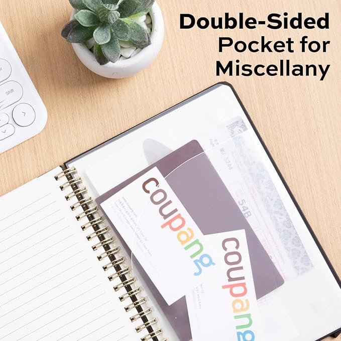 Deli 3-Pack Lined Spiral Journal Notebook Black, 160 Pages, A5 (5.5"x8") Hardcover Writing Notebook, College Ruled Spiral Bound Journal for Women & Men - Perfect for Work, School, Office & Note Taking