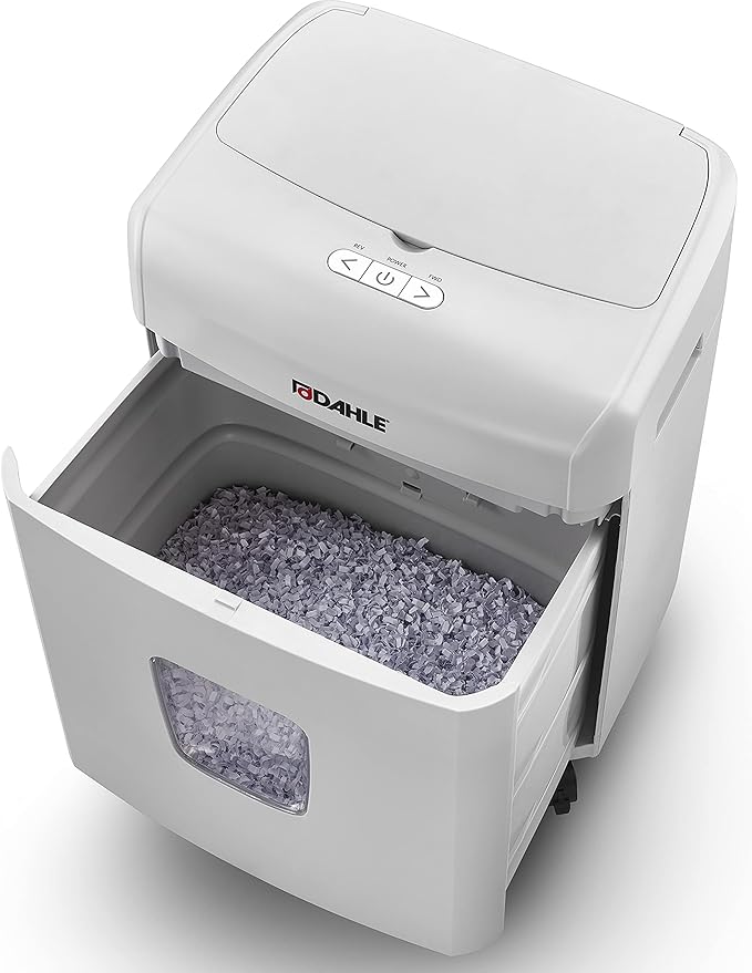 Dahle ShredMATIC SM 90 Auto-Feed Paper Shredder, Cross Cut, 90 Sheet Feed Tray, German Engineered, Jam Protection, Oil Free, SmartPower, P-4 Security, Shreds Staples/Paper Clips/Credit Cards