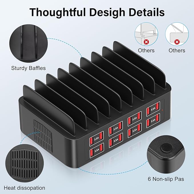 Charging Station for Multiple Devices, 150W USB Charger Station with16 Fast Charging Ports, Ipad Charging Station for Apple Devices Fire Tablets iPhone Samsung Android