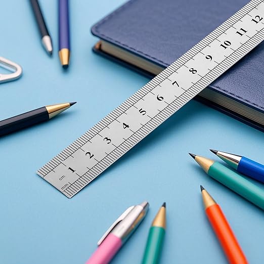 60 PCS 6 Inch Stainless Steel Ruler Bulk with Inch and Metric Scale, Straight Edge Metal Rulers Measuring Tool for Measuring
