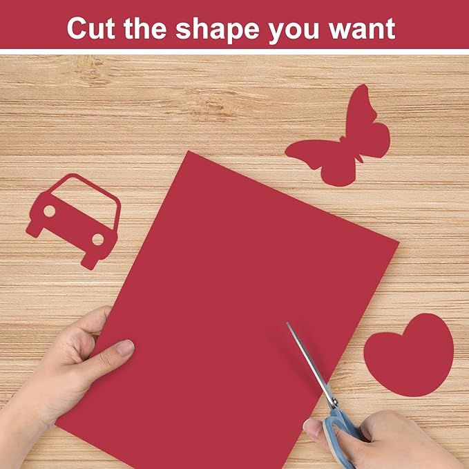 OcePor 50 Sheets Valentine's Day Red Cardstock Paper, Colored Printer Paper 8.5 x 11, Card Stock Thick Construction for Craft,Scrapbook,Office Printing, Invitations, Certificates,92 lb/250gsm