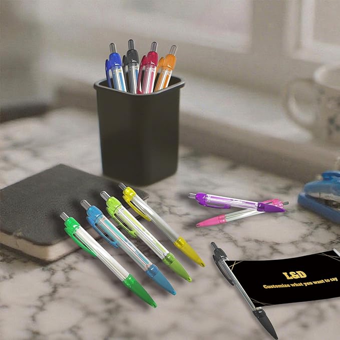 Personalized Pens Bulk, Custom Pollout Paper Pen with Printed, Customizable Retractable Roll Up Banner Pens for Business with Name Logo, Exhibitions, Events, Presentations, Advertising 200 Pcs