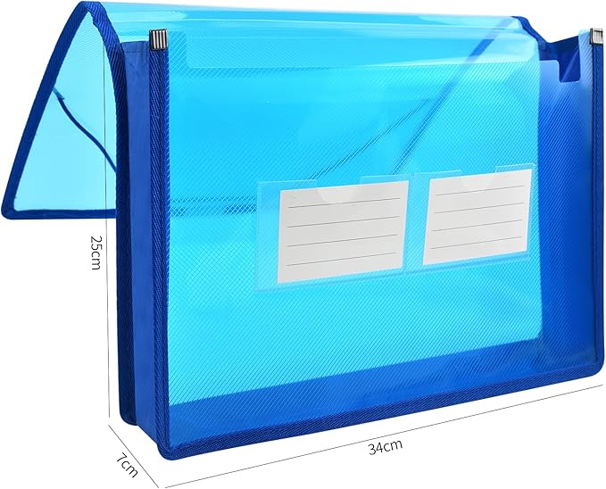 Expanding File Folder Document Organizer r with Flap and Cord Closure, Waterproof Transparent Document Bag, 2.8" Expansion, Letter A4 Expandable File Folder for Home School Office Organization,5 Pack
