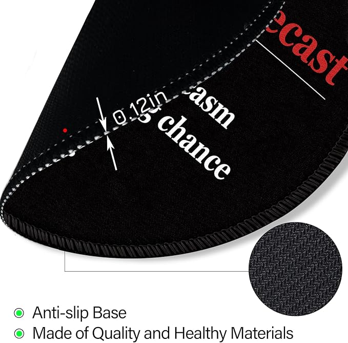 Funny Work Mouse Pad, Black Small Round Mousepads for Desk, Mini Travel Mouse Mat for Wireless Computer Laptop, Office Desk Accessories, 8.6 x 8.6 inch