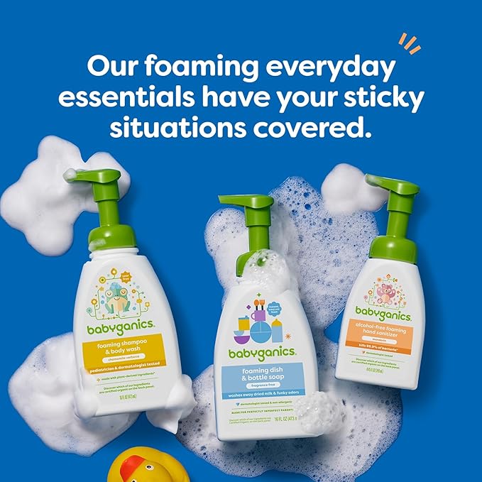 Babyganics Alcohol-Free Foaming Hand Sanitizer, Pump Bottle, Mandarin, 8.45 oz, 3 Pack