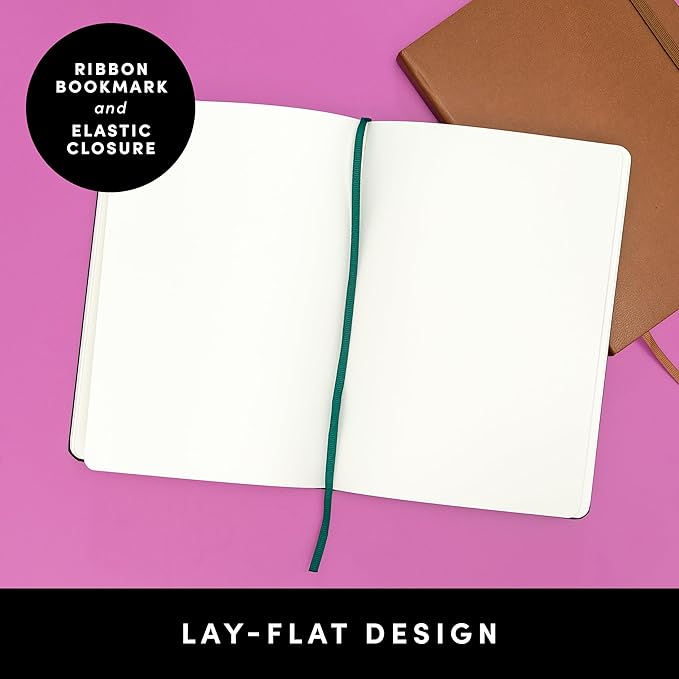 PAPERAGE Blank Journal Notebook, (Raspberry), 160 Pages, Medium 5.6 in x 8 in - 100 GSM Thick Paper – Hardcover Journaling Notebook for Work, School, Note Taking or Sketching