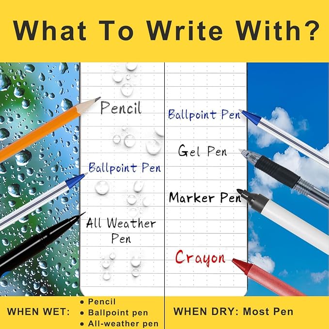 2PCS Fully Waterproof Spiral Notebook 8.5" x 11" with Weatherproof Stone Paper and Thickened Hard Cover, 100 Pages Per All-weather Notepad Journal, Universal Pattern (8.5" x 11", Orange)