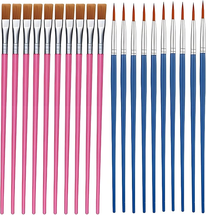 50Pcs Drawing Pen Set, Loose Brush Washable Art Brush, Suitable for Students, classrooms and Handicraft Painting, Graffiti, Watercolor Painting and face Painting Blue-50pcs(Mix)