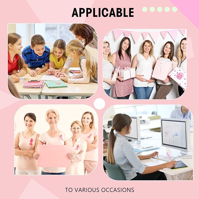 Fulmoon 50 Pcs Ballpoint Pens Bulk Retractable Comfortable Writing Pens Cute Back to School Supplies in Medium Point 1.0 mm for Teacher Student Bridal Shower Baby Shower (Light Pink)