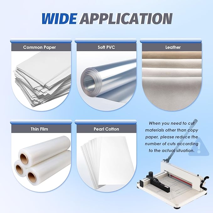 Heavy Duty A4 Paper Cutter 400 Sheet Thickness Cutting Capacity, 12 Inch Stack Guillotine Paper Cutter with 1 Replacement Blade, Stack Trimmer Suitable for Paper Leather Cardboard Nonwoven