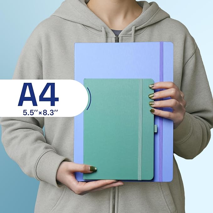 A4 Lined Journal Notebook, 8mm Ruled Notepad, Journaling for Writing, Work, School, Travel and Note Taking, Hardcover 160 Pages (80 Sheets) 8.27 x 11.6 inches (3 Pack Pink)