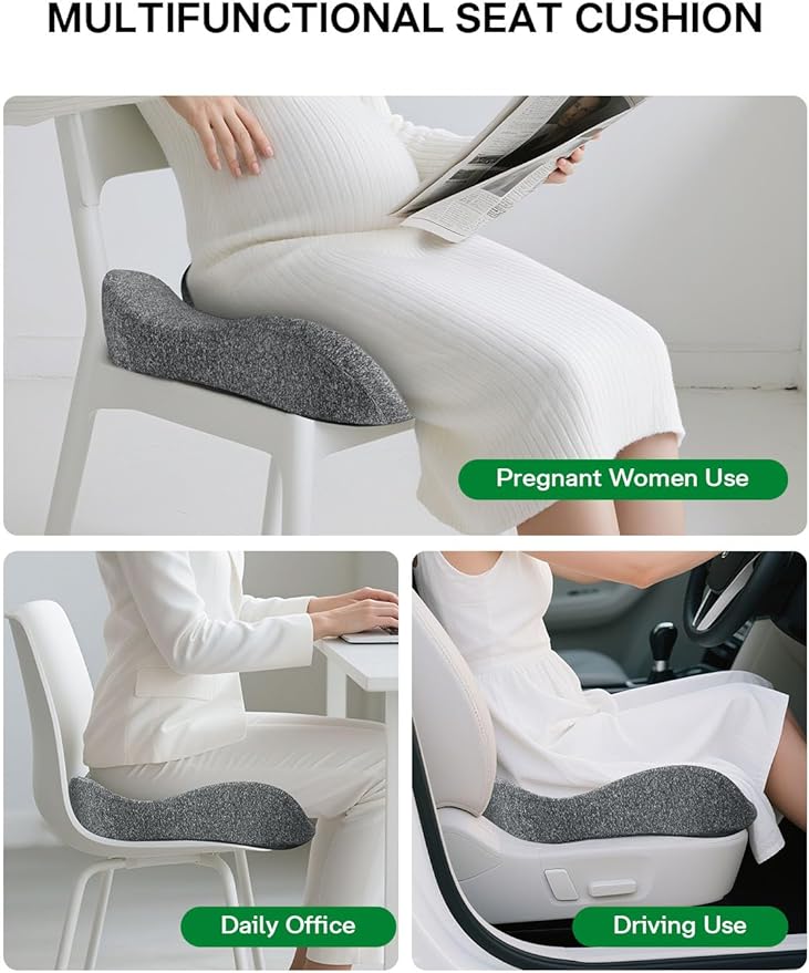 Seat Cushion - SC 100 Seat Cushions for Office Chairs, Car Seat, Wheelchair - Sciatica & Tailbone & Coccyx Pain Relief Pillow for Driver Sedentary People(Size:17 * 14.6 * 3.54 in)