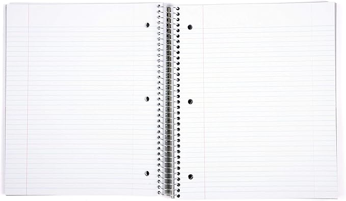 Mintra Office Durable Spiral Notebooks, 5 Subject (White, College Ruled 1pk)