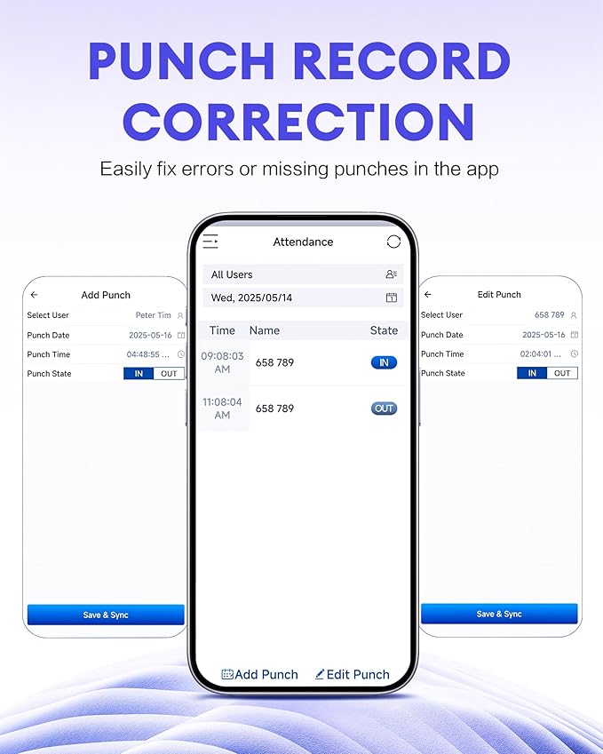 NGTeco Time Clock for Small Business, 2.4GHz WiFi Fingerprint Employee Time Card Machine with iOS/Android App, Automatic Punch in/Out, Battery Backup, No Monthly Fees