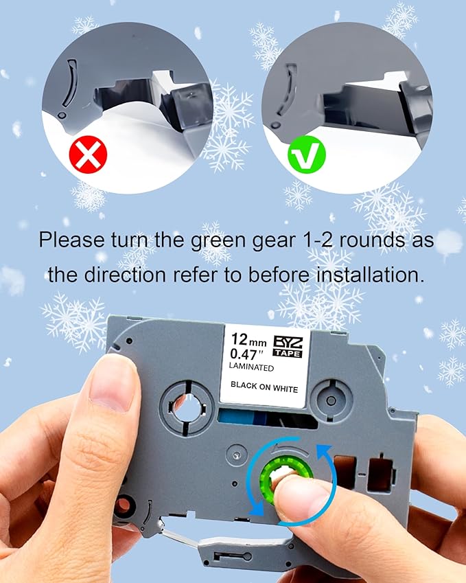 TITBIT 12mm Label Maker Tape Refill Compatible with Brother P Touch Label Tape TZe TZ Tape 0.47 Laminated 1/2" Black on White TZe-231 TZE231 for PTD210 PTD220 PTH110 PTE110 PTD410 PTP710BT, 2-Pack