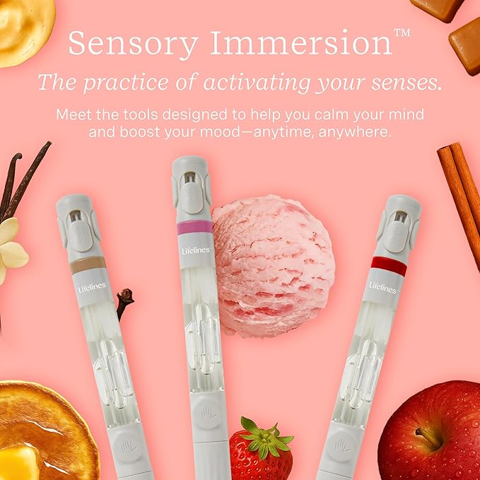 Lifelines Pen Diffuser Set, Diner Classics 3-Pack - 1mm Black Ballpoint Pens with Scented Essential Oil Blends – Aromatherapy Diffuser & Sensory Immersion Diffuse Aroma As You Write