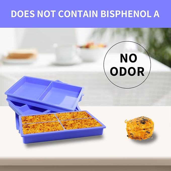 4 Pcs Silicone Tray Dividers for Harvest Right Freeze Dryer,Silicone Food Molds for Harvest right freeze dryer accessories,Reusable Dryer Food Freezer Trays (Purple,8 Cavities)